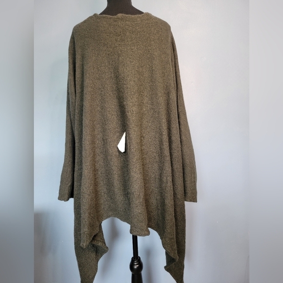 Wool Lagenlook Oversized Tunic Top Made in Germany Green Small - Picture 9 of 12